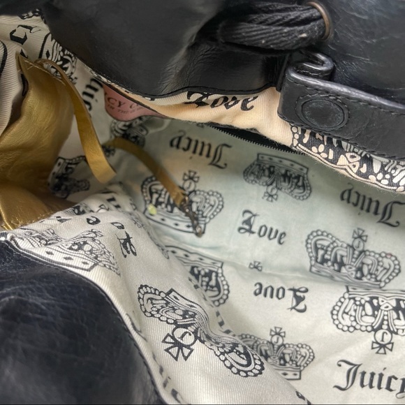 Juicy Couture Vintage Black/White Houndstooth Velour Purse Y2K - Picture 12 of 12